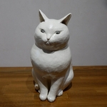 丸々プックリ切れ長目の定番白猫さん