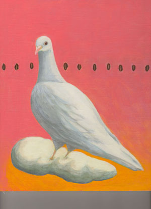 「鳩、雲に乗る」;馬渡裕子の油彩画作品