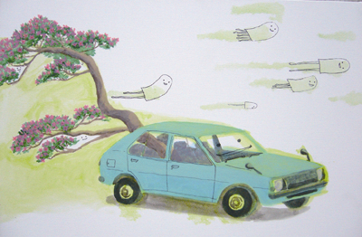 「時速15km」;馬渡裕子の油彩画作品