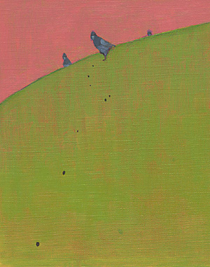 「鳩と豆」;馬渡裕子の油彩画作品