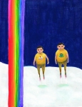 馬渡裕子の油彩画作品「フライング」