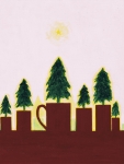 馬渡裕子の油彩画作品「クリスマスの木」