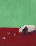 馬渡裕子の油彩画作品「パンダのカップ」
